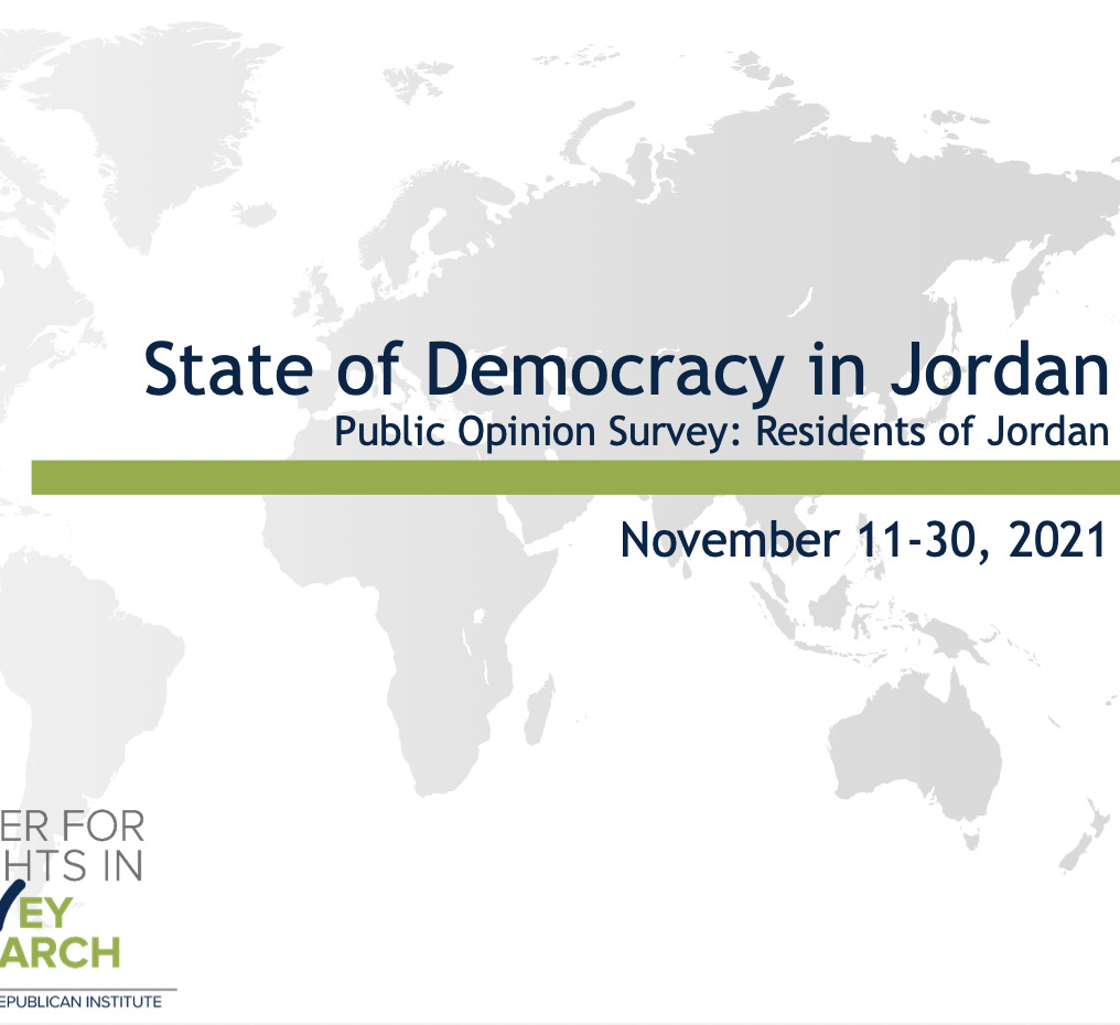 State of Democracy in Jordan Public Opinion Survey: Residents of Jordan